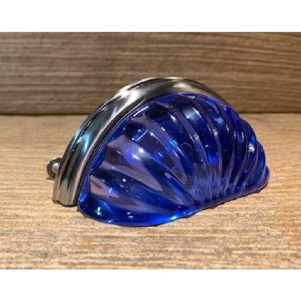 One (1) Classic Blue Crystal Dresser Drawer Pull Knob One (1) 0184-70276 B